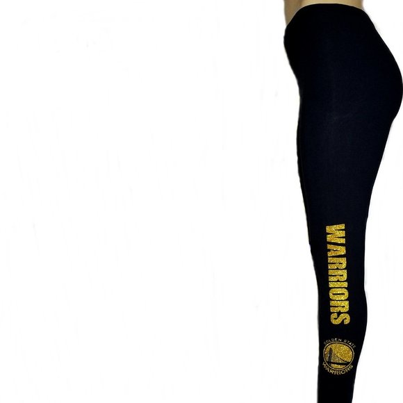 Warriors Black Legging. Shiny Lettering on 1 side on the leg. Great on Game Day! - Picture 2 of 4